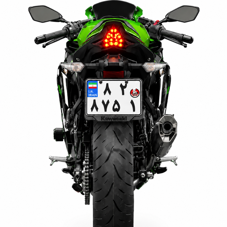 قاب پلاک اسپرت موتورسیکلت رنگ مشکی / مناسب تمام موتورهای برند KAWASAKI کد 202288