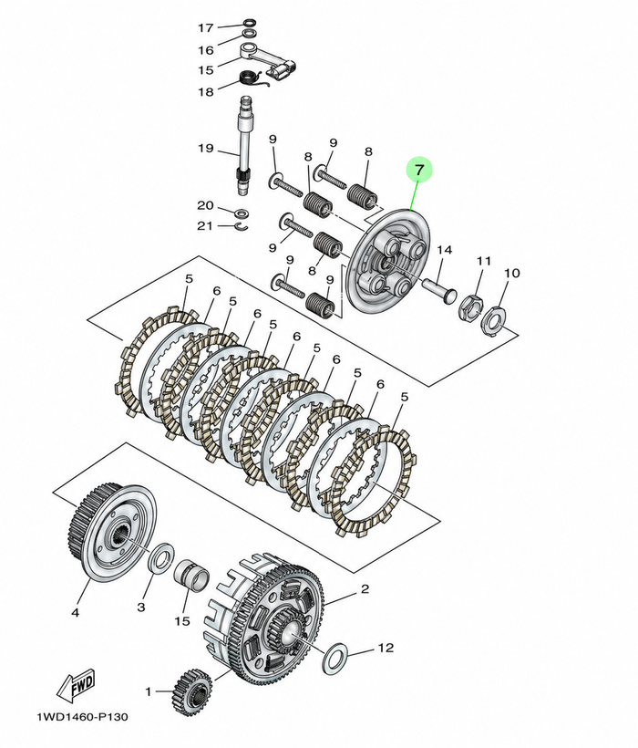 ست چهار شاخ کلاچ و دیسک چهار شاخ کلاچ YAMAHA R25 MT25 R3 ساخت اندونزی اصل