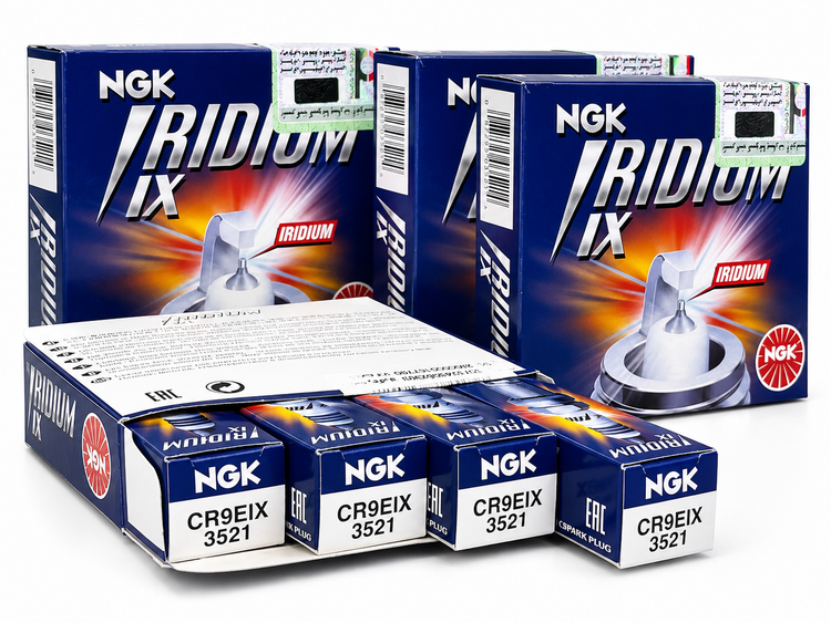 شمع موتور سیکلت پایه بلند سوزنی ایریدیوم NGK CR9EIX 3521 / ساخت ژاپن اصل کد 200792