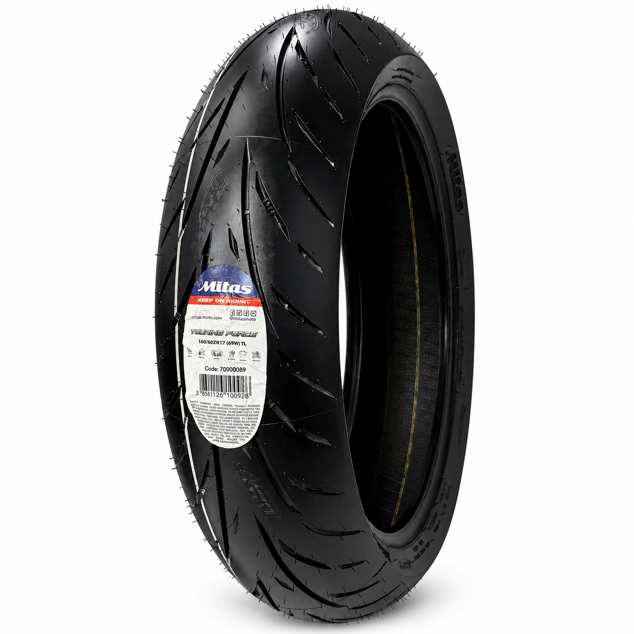 لاستیک میتاس 160/60/17 گل شلوغ تورینگ فورس / MITAS TOURING FORCE / ساخت اروپا کشور اسلوونی اصل / مناسب چرخ عقب کد 200748
