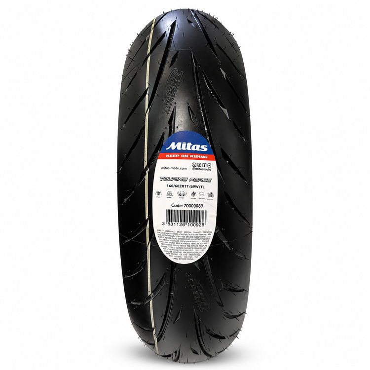 لاستیک میتاس 160/60/17 گل شلوغ تورینگ فورس / MITAS TOURING FORCE / ساخت اروپا کشور اسلوونی اصل / مناسب چرخ عقب کد 200748