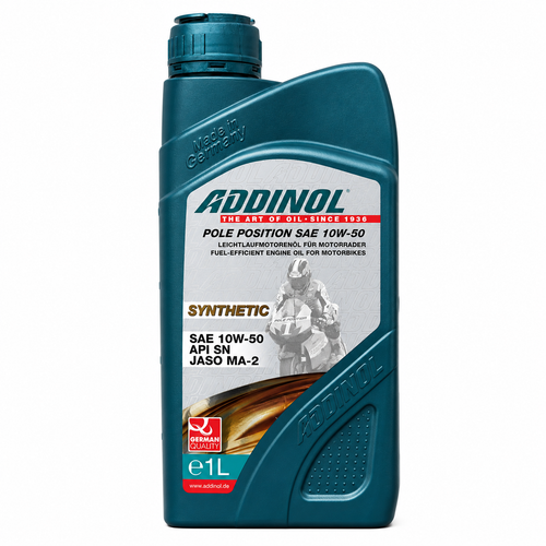 روغن موتور مخصوص موتورهای دنده ای ادینول 1 لیتر ADDINOL 10W50 MA2 SN ساخت آلمان اصل کد 202356