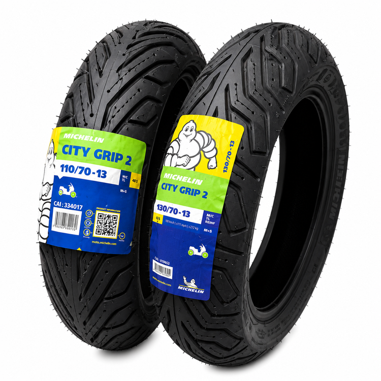 ست لاستیک میشلن عقب و جلو انمکس و هاسکی سیتی گریپ2/ 110/70/13 + 130/70/13 NMAX MICHELIN / ساخت اروپا کشور صربستان اصل