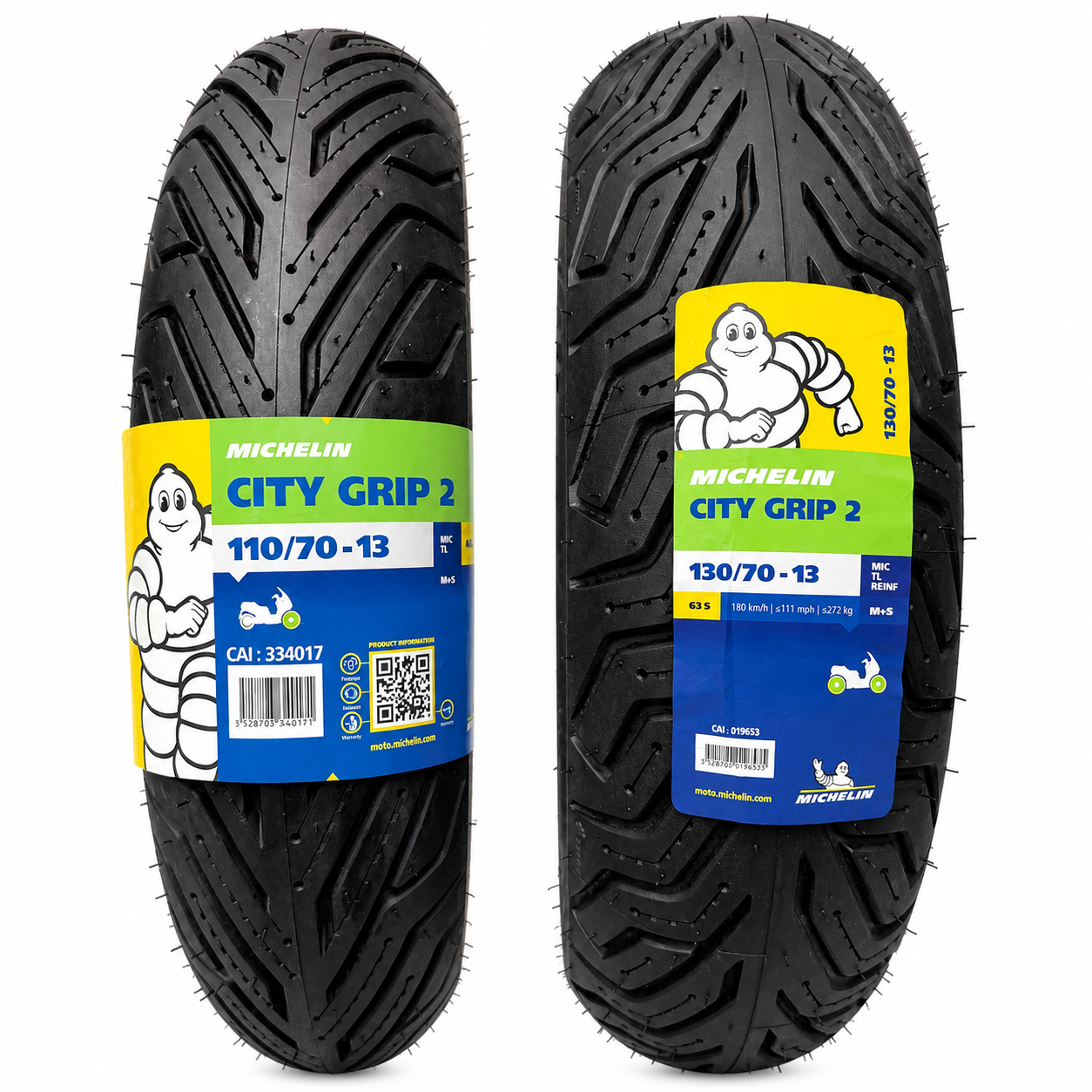 ست لاستیک میشلن عقب و جلو انمکس و هاسکی سیتی گریپ2/ 110/70/13 + 130/70/13 NMAX MICHELIN / ساخت اروپا کشور صربستان اصل