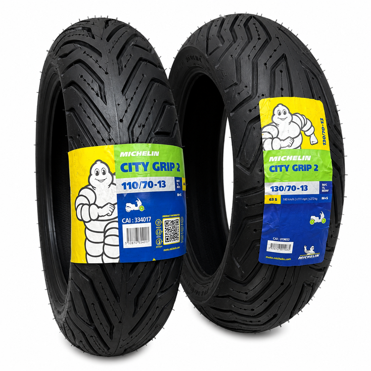 ست لاستیک میشلن عقب و جلو انمکس و هاسکی سیتی گریپ2/ 110/70/13 + 130/70/13 NMAX MICHELIN / ساخت اروپا کشور صربستان اصل