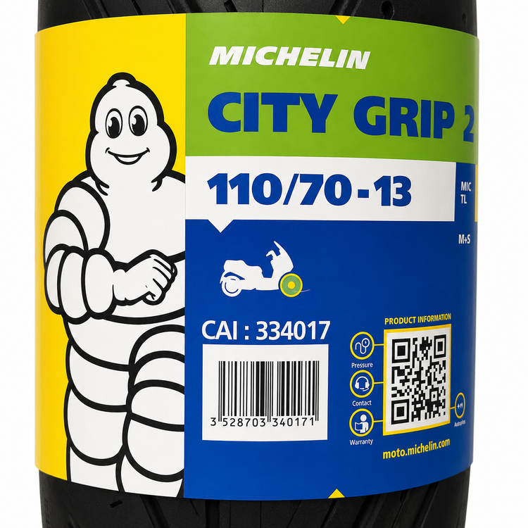 ست لاستیک میشلن عقب و جلو انمکس و هاسکی سیتی گریپ2/ 110/70/13 + 130/70/13 NMAX MICHELIN / ساخت اروپا کشور صربستان اصل