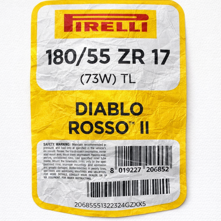 ست لاستیک پیرلی120/70/17 و 180/55/17 اصل دیابلو روسو PIRELLI DIABLO ROSSO II 2