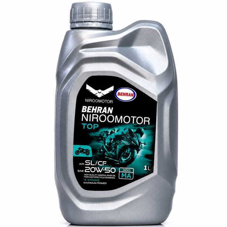 روغن موتور بهران مخصوص موتورهای چهارزمانه NIRO MOTOR OIL / 20W50 MA / CDI / اصل کد 200529