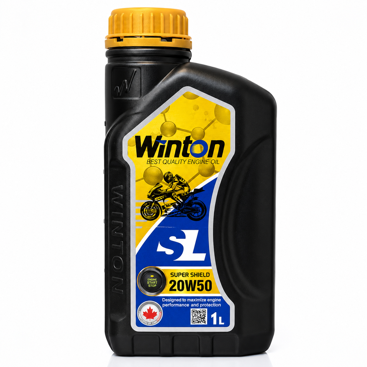 روغن موتور وینتون  WINTON 20W50 SL 1.L مخصوص موتور های دنده ای تحت لیسانس کانادا اصل کد 202368