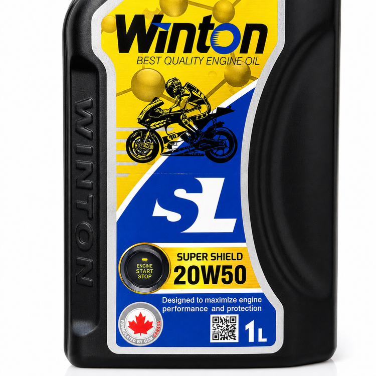روغن موتور وینتون WINTON 20W50 SL 1.L مخصوص موتور های دنده ای تحت لیسانس کانادا اصل کد 202368