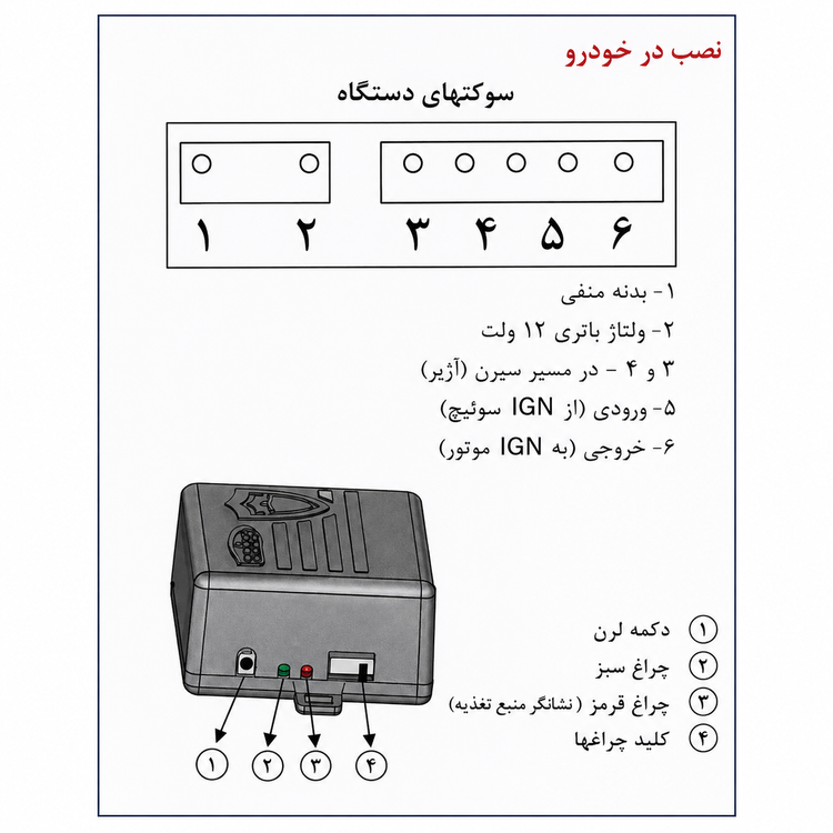 سوئیچ مخفی ضد سرقت خودرو لندر مدل LD-14 ساخت ایران اصل کد 202253