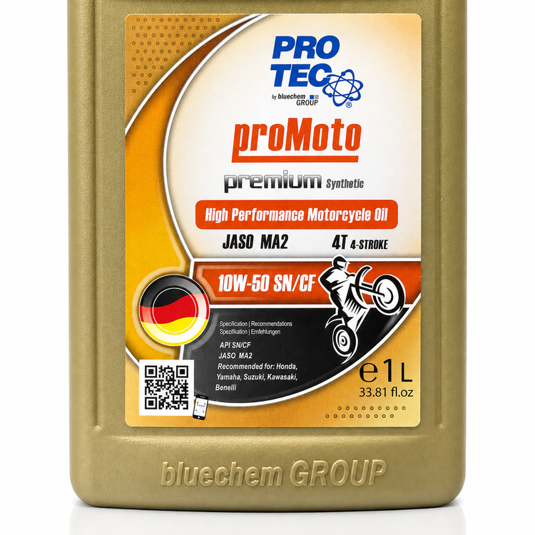 روغن موتور پروتک PROTEC Oil 10W50 SN حجم 1 لیتر مخصوص موتورهای دنده ای تحت لیسانس آلمان اصل کد 200784