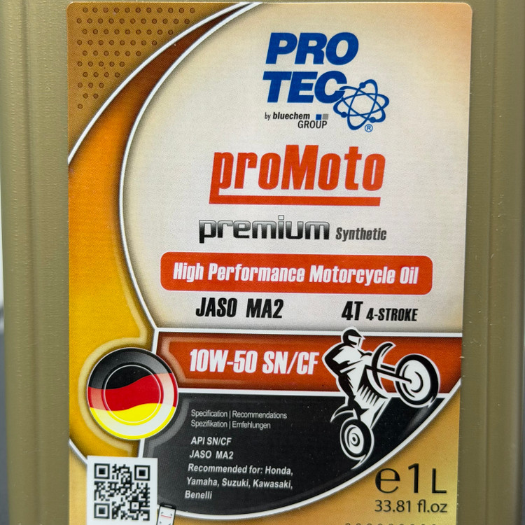 روغن موتور پروتک PROTEC Oil 10W50 SN حجم 1 لیتر مخصوص موتورهای دنده ای تحت لیسانس آلمان اصل کد 200784