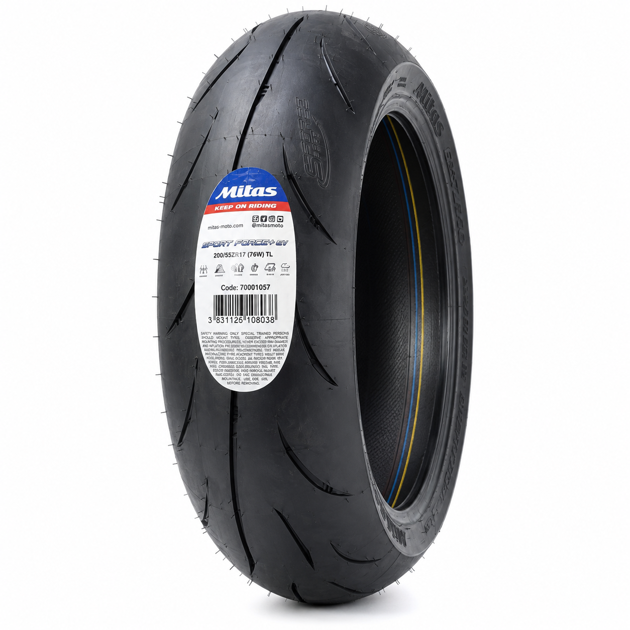 لاستیک میتاس اسپرت فورس ایو ۲۰۰/۵۵/۱۷ Mitas Sport Force EV گل خلوت کد 201854