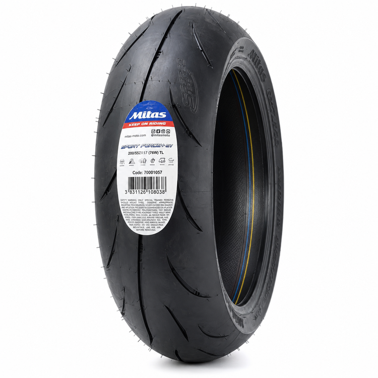 لاستیک میتاس اسپرت فورس ایو ۲۰۰/۵۵/۱۷ Mitas Sport Force EV گل خلوت کد 201854