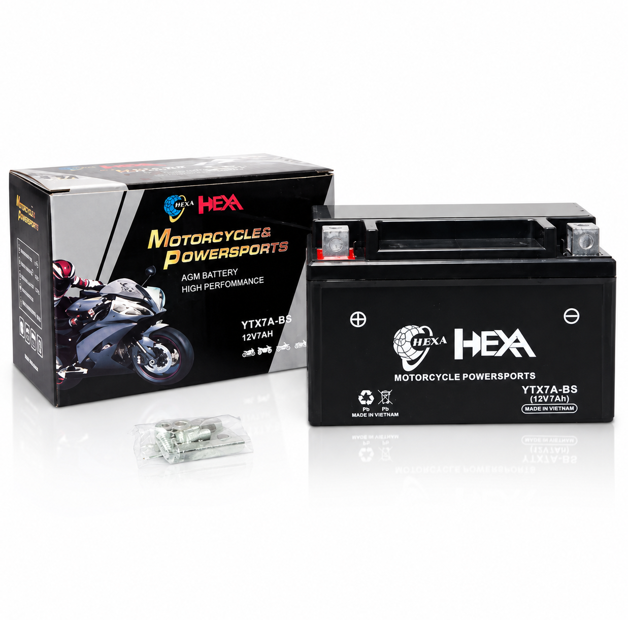 باتری 12V/7A کوتاه پهن برند HEXA ساخت مالزی اصل کد 200756