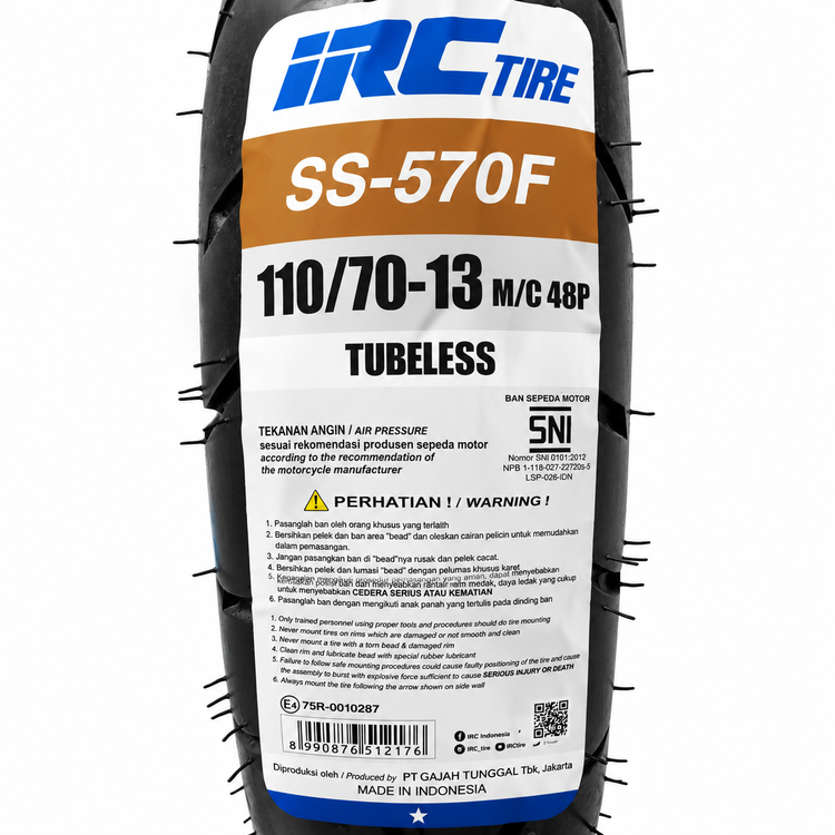 ست لاستیک 110/70/13 و 130/70/13 برند IRC ساخت اندونزی اصل