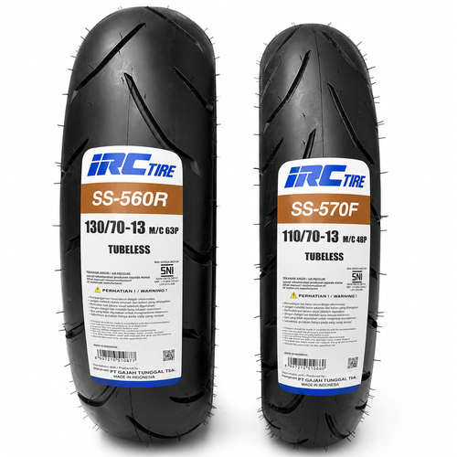 ست لاستیک 110/70/13 و 130/70/13 برند IRC ساخت اندونزی اصل