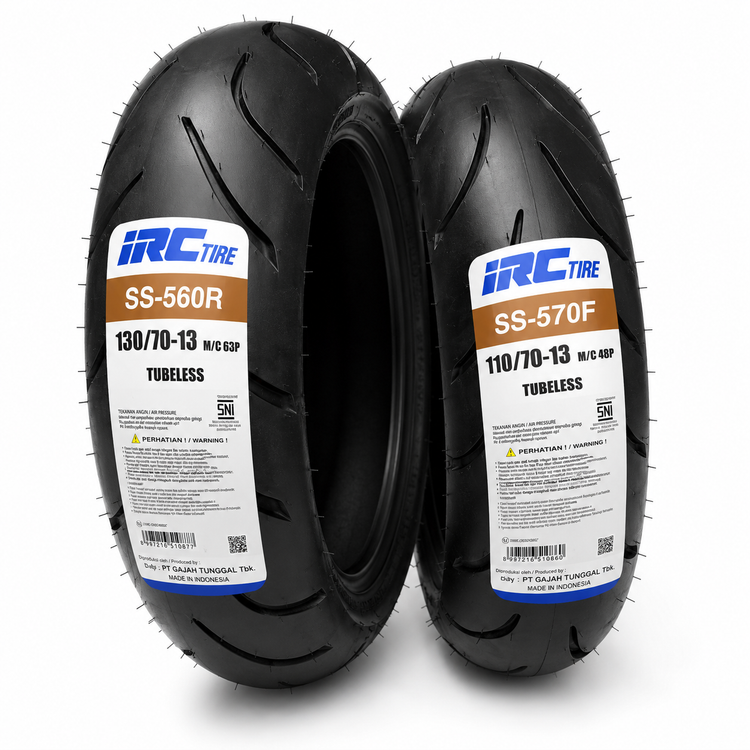 ست لاستیک 110/70/13 و 130/70/13 برند IRC ساخت اندونزی اصل