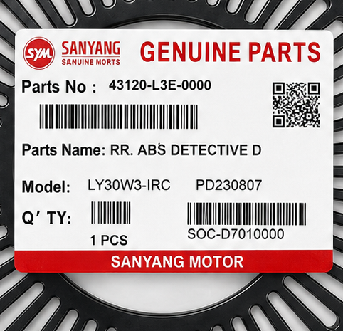 دیسک سنسور ABS چرخ عقب SYM Joymax 250 تایوان اصل کد 201302
