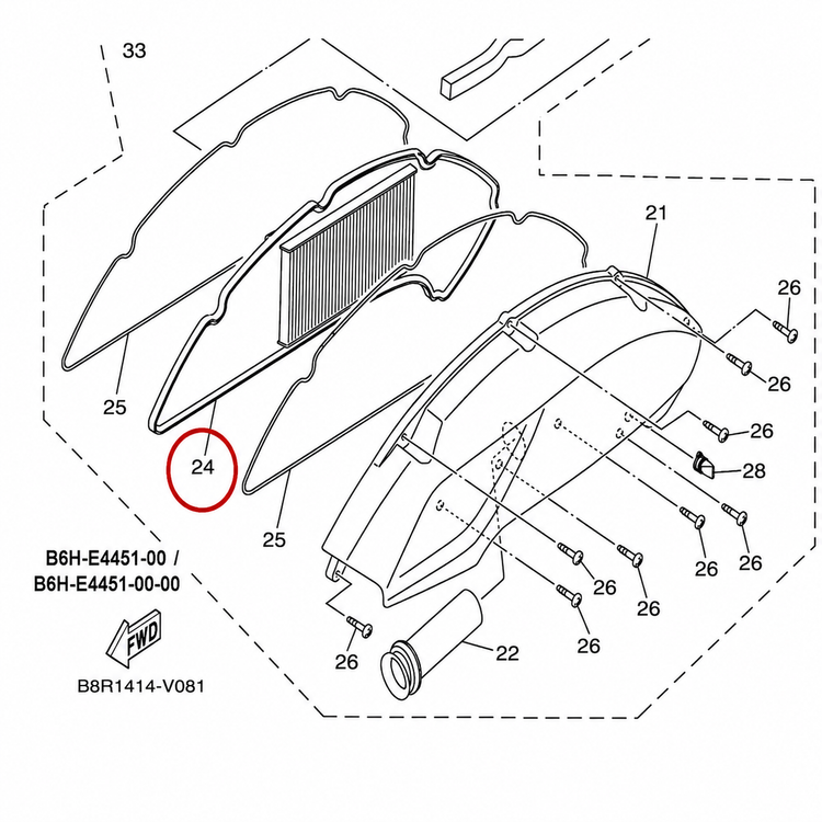 فیلتر هواکش YAMAHA Nmax Aerox ساخت اندونزی اصل کد ۰۰۰۰۹۳