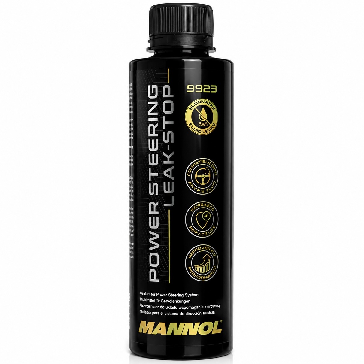 مکمل سیستم فرمان هیدرولیک حرفه ای خودرو MANNOL Power Steering Leak Stop 9923 / ساخت آلمان اصل کد 201843