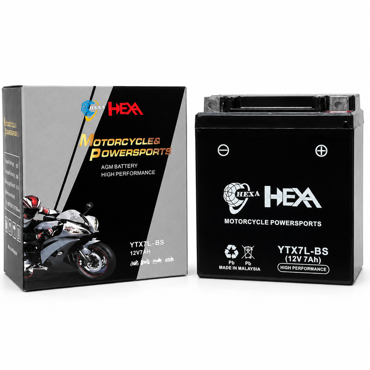 باتری 12 ولت 7 آمپر بلند ساخت مالزی برند HEXA کد 200863