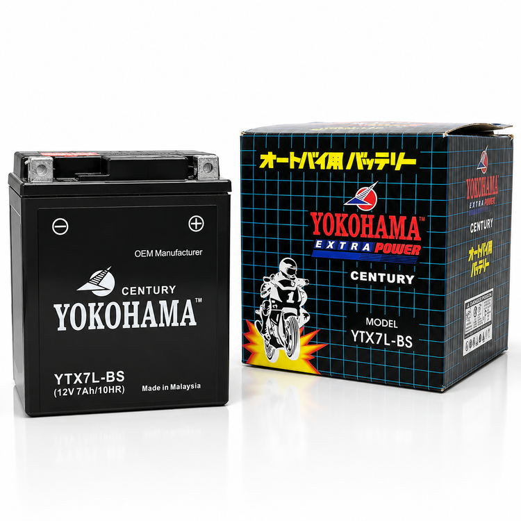 باتری بلند 12 ولت 7 امپر یوکوهاما اتمی (ژل بغل) YOKOHAMA CENTURY ساخت مالزی اصل کد 202407