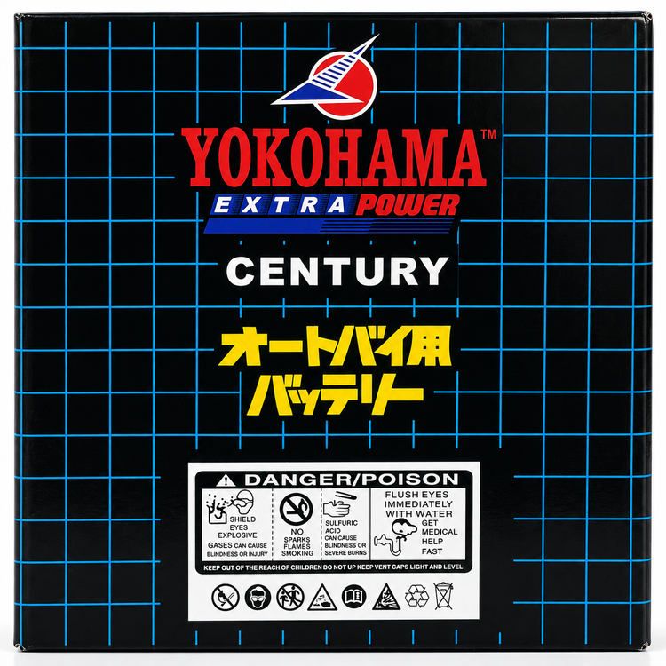 باتری بلند 12 ولت 7 امپر یوکوهاما اتمی (ژل بغل) YOKOHAMA CENTURY ساخت مالزی اصل کد 202407
