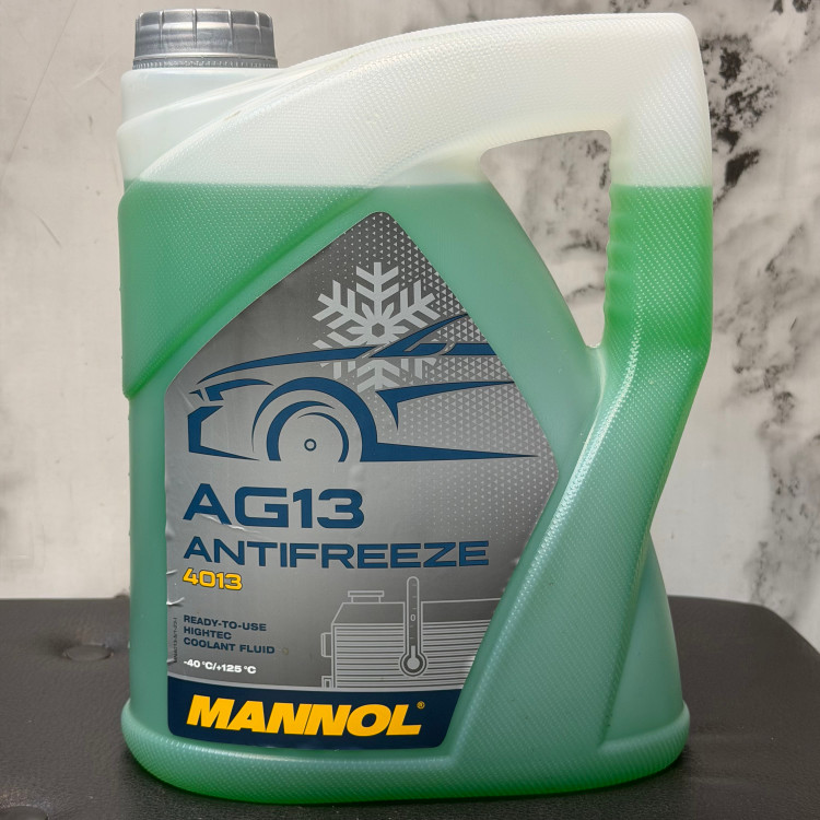 کولانت ضدیخ ضدجوش خودرو مانول 5 لیتر MANNOL COOLANT Antifreeze G13 4013 رنگ سبز ساخت آلمان اصل کد ۲۰۱۶۶۴