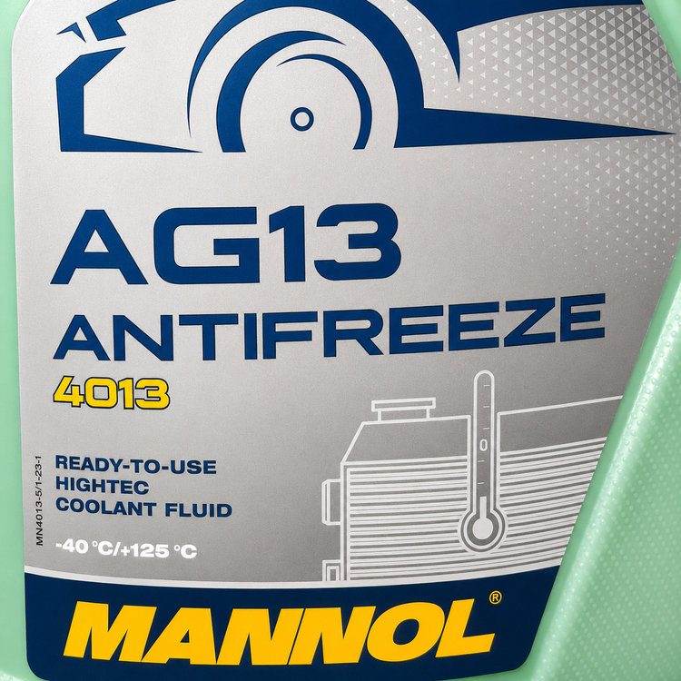 کولانت ضدیخ ضدجوش خودرو مانول 5 لیتر MANNOL COOLANT Antifreeze G13 4013 رنگ سبز ساخت آلمان اصل کد ۲۰۱۶۶۴