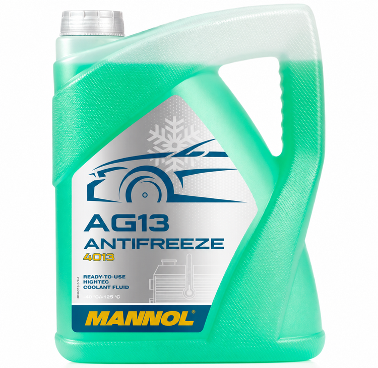 کولانت ضدیخ ضدجوش خودرو مانول 5 لیتر MANNOL COOLANT Antifreeze G13 4013 رنگ سبز ساخت آلمان اصل کد ۲۰۱۶۶۴
