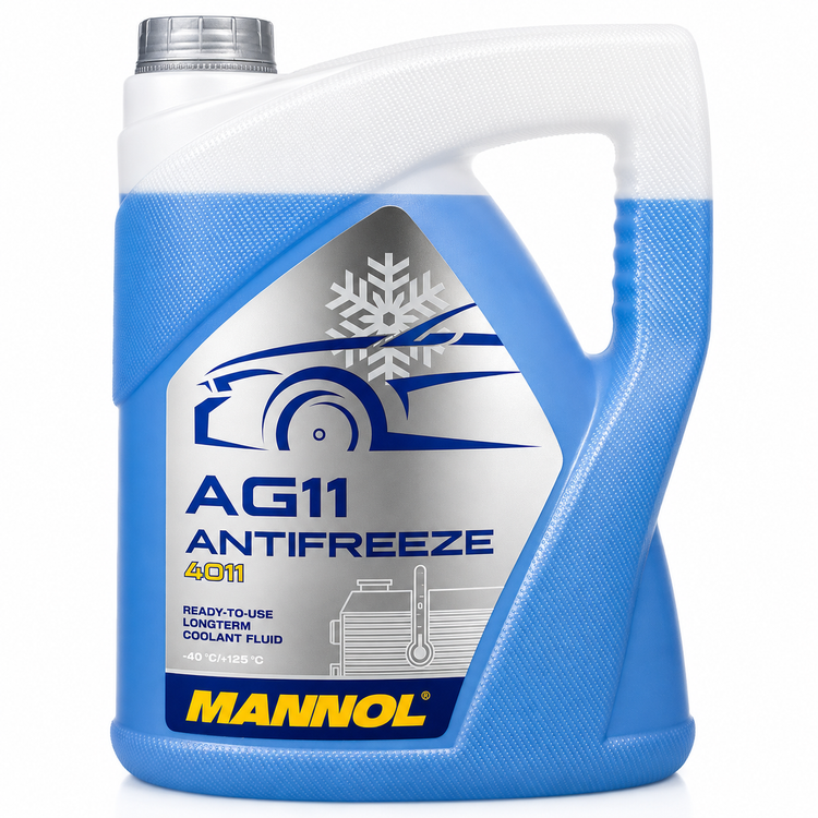 کولانت و ضدیخ ضدجوش خودرو مانول حجم 5 لیتر MANNOL Antifreeze AG11 آبی مدل 4011 ساخت آلمان اصل کد ۲۰۲۴۲۰