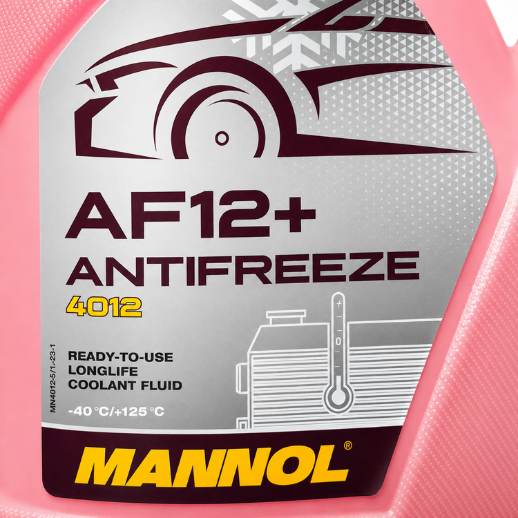 کولانت ضدیخ ضدجوش خودرو مانول ۵ لیتر MANNOL Antifreeze AF12+ (-40 °C) Longlife 4012 رنگ صورتی ساخت آلمان اصل کد ۲۰۲۴۲۱