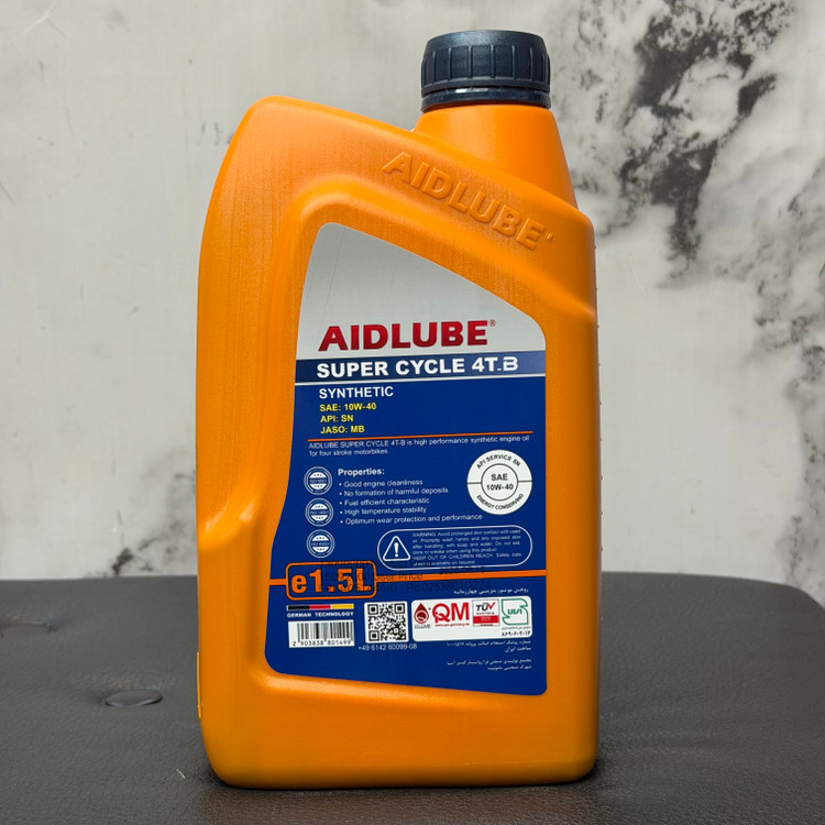 روغن موتور ایدلوب AIDLUBE 10W40 SN MB 1.5L مخصوص موتور اسکوتر JOYMAX XMAX فول سنتتیک تحت لیسانس ایدلوب آلمان اصل کد 202408