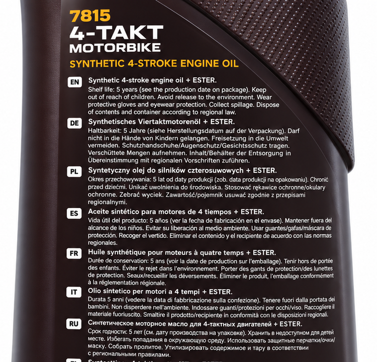 روغن موتور سیکلت مانول مخصوص موتور دنده ای 1 لیتر MANNOL 10W60 SP مدل 7815 / ساخت کشور آلمان اصل کد 201661