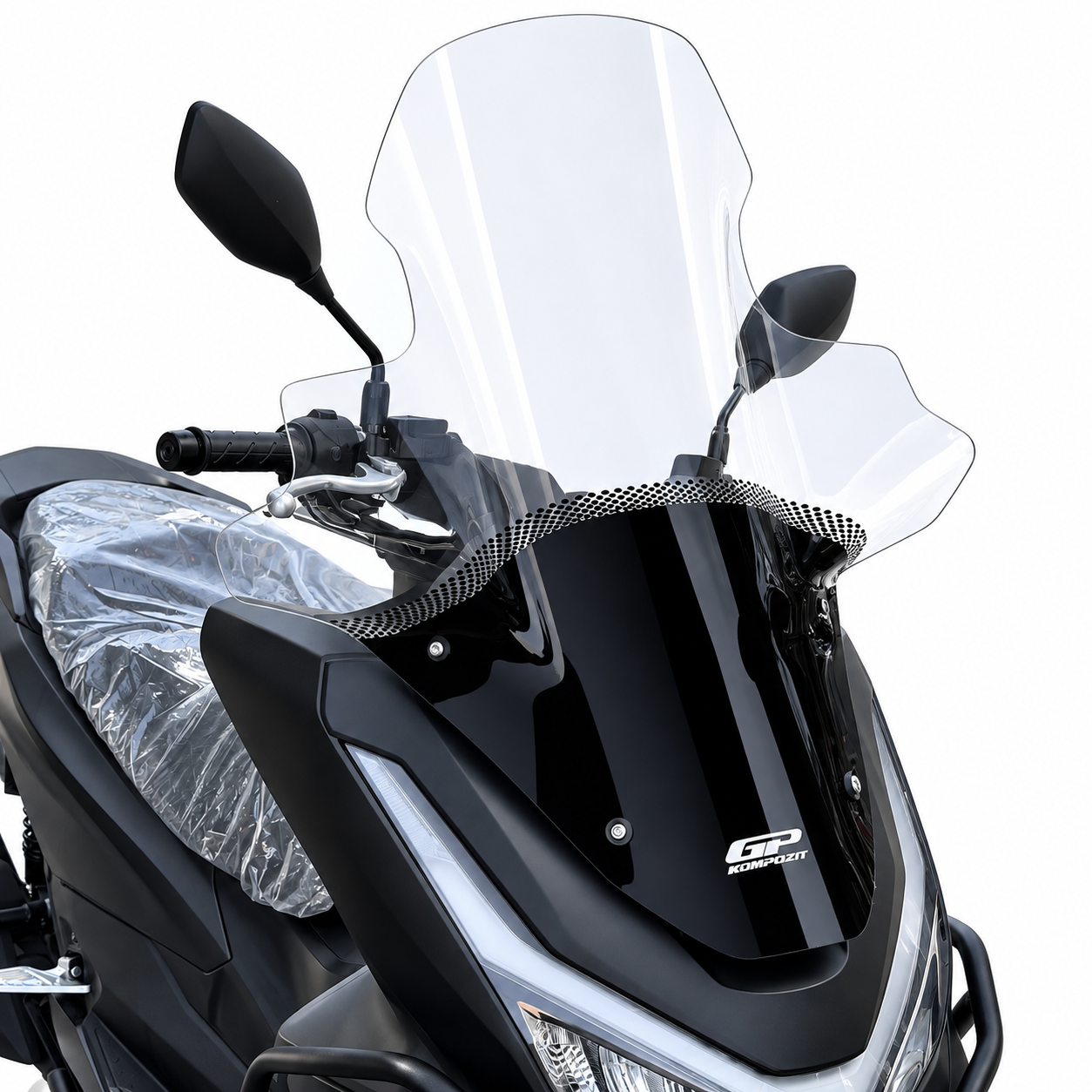 طلق شفاف بادگیر دسته دار هوندا GP KOMPOZIT HONDA PCX160 78cm مناسب اتاق جدید ساخت ترکیه اصل کد 202125
