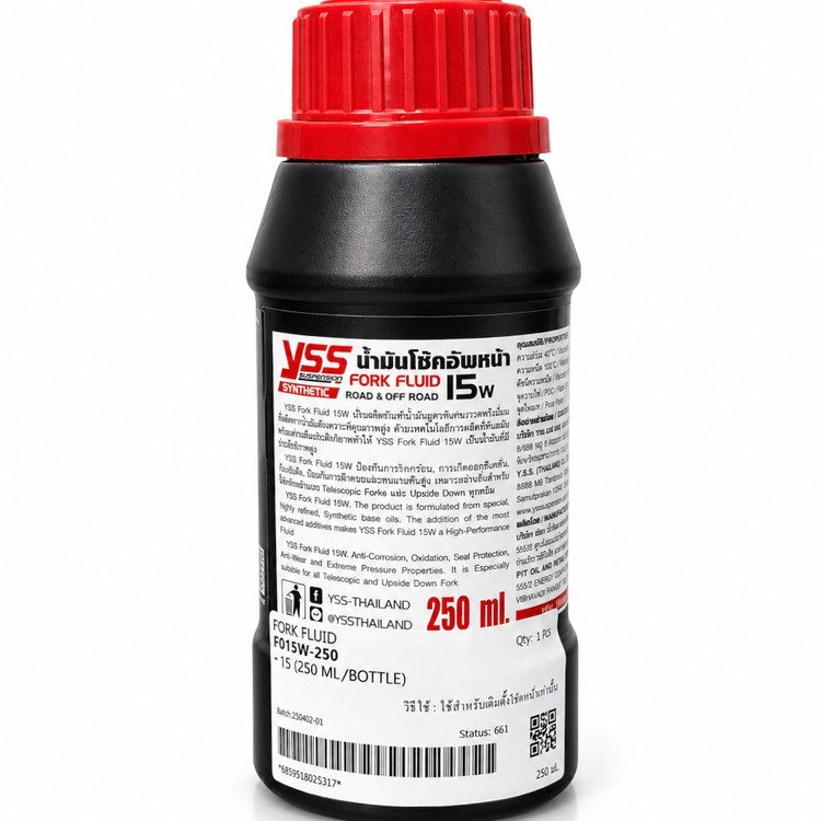 روغن مخصوص کمک فنر جلو YSS Fork Fluid 15W حجم 250ml ساخت تایلند اصل کد ۲۰۰۸۶۹