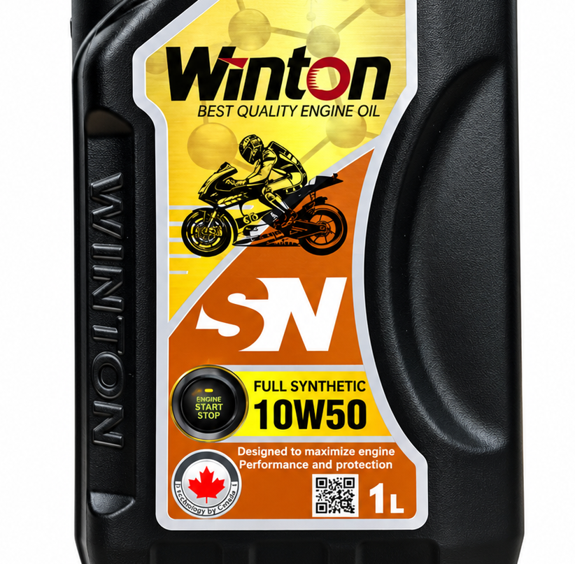 روغن موتور سیکلت وینتون مخصوص موتور های دنده ای WINTON 10W50 MA2 SN فول سنتتیک تحت لیسانس کانادا اصل کد 200888
