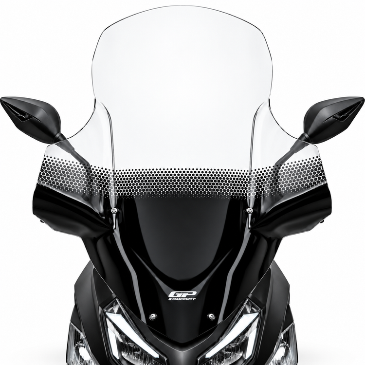 طلق شفاف GP KOMPOZIT SYM J200 79cm مدل بادگیر دسته دار ساخت ترکیه اصل کد 202128