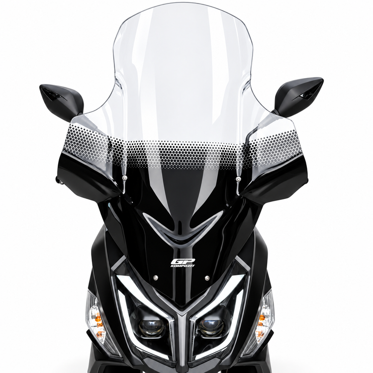 طلق شفاف GP KOMPOZIT SYM J200 79cm مدل بادگیر دسته دار ساخت ترکیه اصل کد 202128