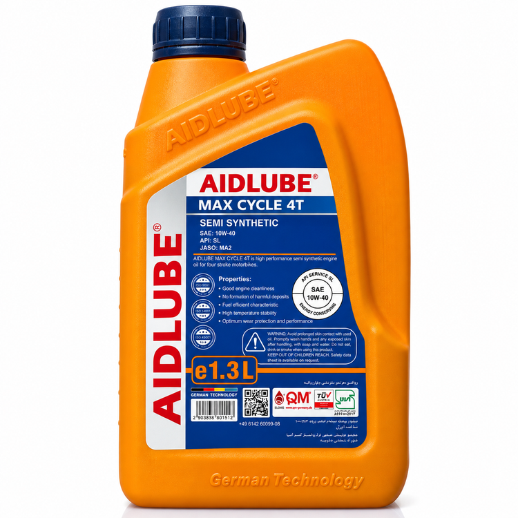 روغن موتور ایدلوب حجم 1/300 AIDLUBE 10W40 SL مخصوص موتورهای دنده ای تحت لیسانس ایدلوب آلمان اصل کد ۲۰۲۴۴۱