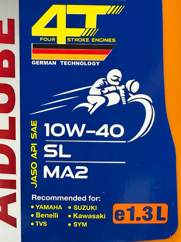 روغن موتور ایدلوب حجم 1/300 AIDLUBE 10W40 SL مخصوص موتورهای دنده ای تحت لیسانس ایدلوب آلمان اصل کد ۲۰۲۴۴۱