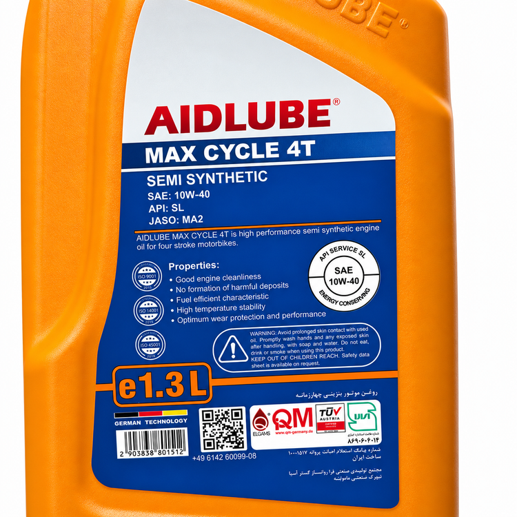 روغن موتور ایدلوب حجم 1/300 AIDLUBE 10W40 SL مخصوص موتورهای دنده ای تحت لیسانس ایدلوب آلمان اصل کد ۲۰۲۴۴۱