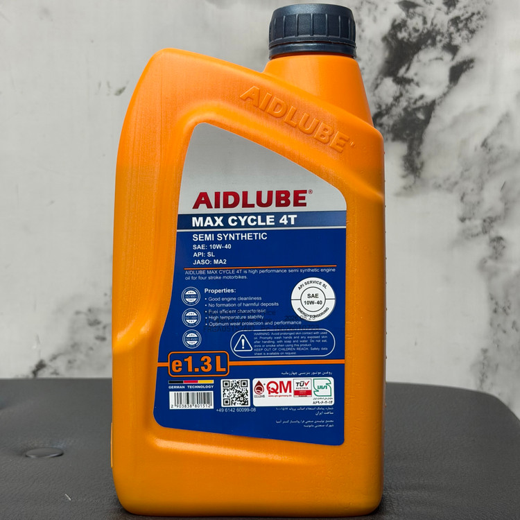 روغن موتور ایدلوب حجم 1/300 AIDLUBE 10W40 SL مخصوص موتورهای دنده ای تحت لیسانس ایدلوب آلمان اصل کد ۲۰۲۴۴۱