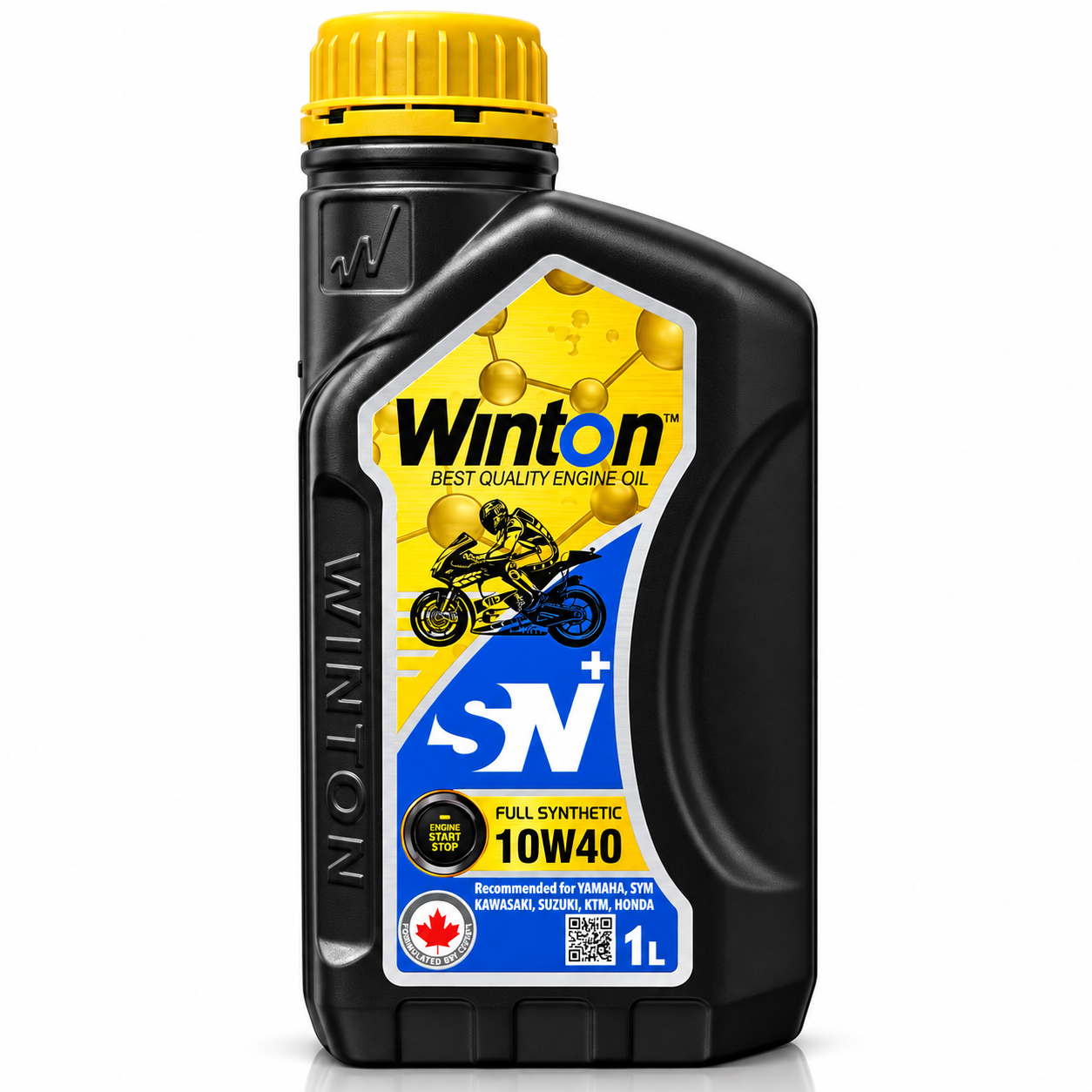 روغن موتور سیکلت وینتون پلاس مخصوص موتورهای دنده ای +WINTON ۱۰W40 MA2 SN / فول سنتتیک تحت لیسانس کانادا کد 202443
