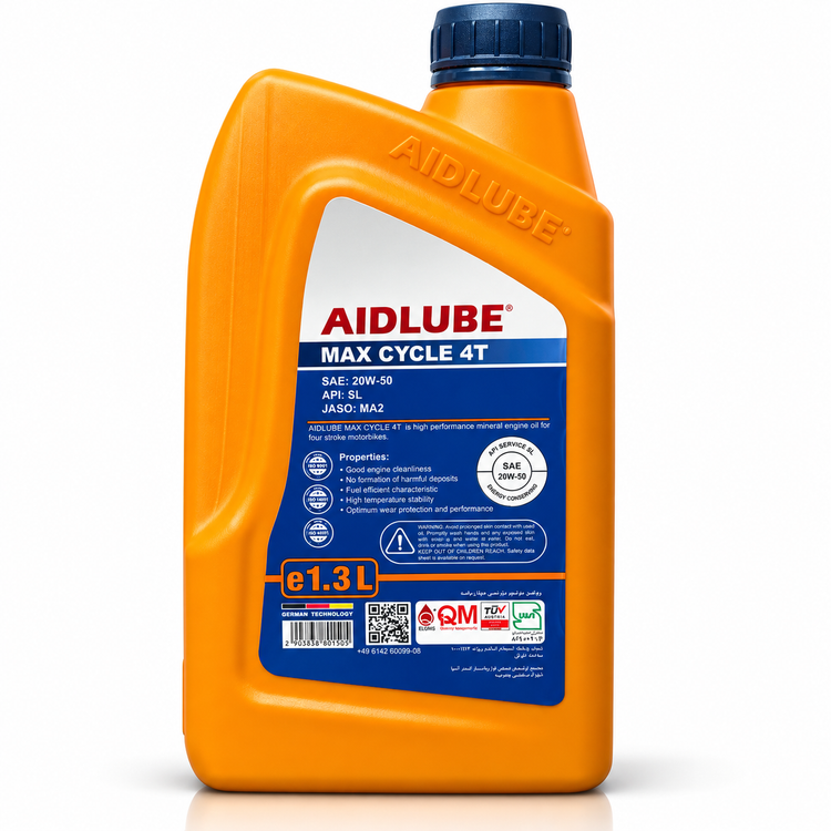 روغن موتور ایدلوب حجم 1/300 AIDLUBE 20W50 MA2 SL مخصوص موتورهای دنده ای تحت لیسانس ایدلوب آلمان اصل کد 202440