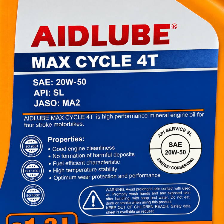 روغن موتور ایدلوب حجم 1/300 AIDLUBE 20W50 MA2 SL مخصوص موتورهای دنده ای تحت لیسانس ایدلوب آلمان اصل کد 202440