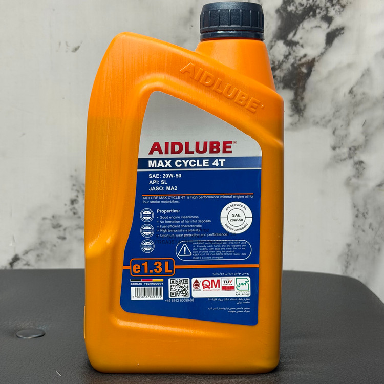 روغن موتور ایدلوب حجم 1/300 AIDLUBE 20W50 MA2 SL مخصوص موتورهای دنده ای تحت لیسانس ایدلوب آلمان اصل کد 202440