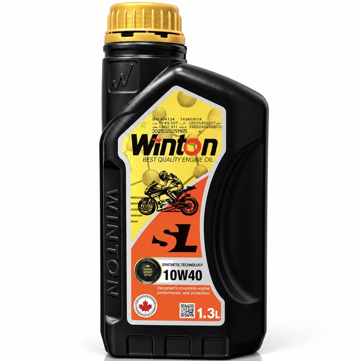 روغن موتور سیکلت مخصوص موتور های دنده ای وینتون حجم 1/300 WINTON 10W40 MA2 SL / تحت لیسانس کانادا اصل کد 202442